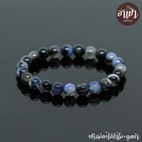 ราคา หินบลูอายส์อาเกต หินโมรา สีน้ำเงิน Blue Eyes Agate ขนาด 8 มิล หินแท้ 100% หินดวงตาสวรรค์ หินสีน้ำเงิน หินมงคล (3417954476)