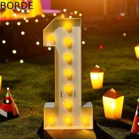 ราคา BORDE LED Light Balloon,Reusable 70 ซม.ยักษ์จํานวนบอลลูน,วันเกิดยักษ์ Plug-in Design LED Lighted Warm Cold Light Marquee Number Frame Birthday Party (46512130230)