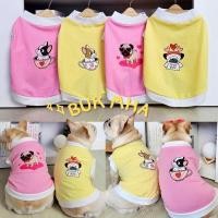ราคา J03เสื้อยืดผ้าคอตตอนสีชมพูและสีเหลืองสำหรับน้องหมาน้องแมว (56804113101)