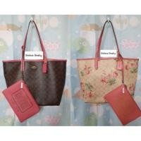 ราคา Coach Tote แท้ 100% ลายดอกไม้ (2491054862)