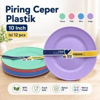 ราคา จานแบนพลาสติก 10 นิ้ว 12 ชิ้น GBUplast BPA Free, Food Safe PP, หนา, Shatterproof PRC-010 (57562240421)