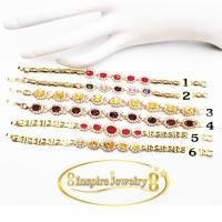 ราคา INSPIRE JEWELRY สร้อยข้อมือฝังพลอยทับทิม หรือพลอยนพเก้า พลอยบุษราคัม พลอยโกเมน ฯลฯ ยาว 18cm. งานแบบร้านทอง ร้านเพชร แฟช (5681860432)