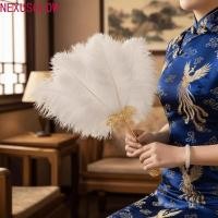 ราคา NEXUSGLOW พัดลมขนนก, Dance Performance คอสเพลย์ Props ตกแต่งพัดลมหัตถกรรม,ประณีตโบราณ Hanfu Cheongsam รันเวย์ Feather หัตถกรรม Cheongsam Dance Props ผู้หญิง (49408085742)