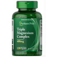 ราคา [ของแท้ 100%] PURITAN'S PRIDE TRIPLE MAGNESIUM COMPLEX 400 mg 120 RAPID RELEASE CAPSULES (43331157235)