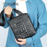 ราคา ใหม่ลายจระเข้กระเป๋าสะพายไหล่หนังแท้สำหรับผู้ชายก (28859155639)