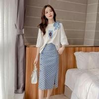ราคา ชุดเซทเสื้อ+กระโปรงลายจุด (5635873943)