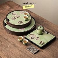 ราคา ถาดชาเซรามิค จัดส่งฟรี เคลือบเปลี่ยนสีจากเตาเผา สําหรับครัวเรือน สามารถเก็บนำ้และระบายน้ำ ชุดชงชาจีน ถาดชา ทำความสะอาดง่าย ใช้เป็นที่วางกาชา/แก้วชา ของขวัญวันเกิด (27929986744)