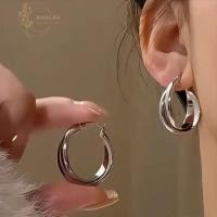 ราคา RoseLife ต่างหูวงกลมเงินSterling Silver 925 ออกแบบเก๋ไก๋สำหรับผู้หญิง (43029740740)