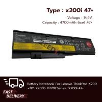ราคา (ส่งฟรีประกัน 1ปี)Lenovo Battery แบตเตอรี่โน๊ตบุ๊ก Replacement for Lenovo ThinkPad X200 x201 X200S X201i X220I 47+ 6cell (10641860062)