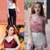 ราคา sale 100 บาท เสื้อสายเดี่ยวคอถ่วง ผ้าซาติน (4023113612)