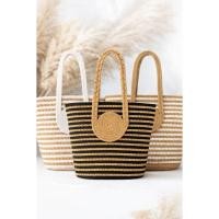 ราคา ส่งจากไทย!! กระเป๋าผ้าสานสไตล์ซัมเมอร์ ทรงโท้ท ใบใหญ่ ลายทาง พร้อมดีเทลกลม วาเคชันซัมเมอร์ เที่ยวทะเล เก๋ๆ คูลๆ (48205676080)