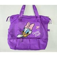 ราคา ของแท้ กระเป๋าสะพาย Tote ใบใหญ่ Disney Donald Duck Daisy Duck สีม่วง ย่อ-ขยายได้ ใส่ของได้เยอะ น่ารักมาก มือสองสภาพใหม่ (27273436300)