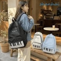 ราคา SHANHAI กระเป๋าเป้สะพายหลังพิมพ์ลายจุด, สีบล็อกไนลอนกระเป๋านักเรียนความจุขนาดใหญ่, อินเทรนด์ Preppy สไตล์ทนทานน่ารักกระเป๋าเป้สะพายหลังกุญแจเปียโนสุดสัปดาห์ (45611926197)