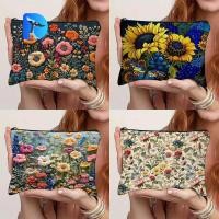 ราคา กระเป๋าถือ โดร์,กระเป๋าแต่งหน้าผู้หญิงความจุขนาดใหญ่ลายดอกไม้,กระเป๋าเก็บเครื่องสําอางแบบพกพาพิมพ์ลายสองด้านน้ําหนักเบา (55912053435)