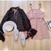 ราคา Set เสื้อชีฟองแขนยาว+เดรสสีชมพูกะปิพร้อมเข็มขัด มือสองสภาพใหม่ (5179096491)
