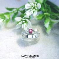 ราคา D6487 แหวนพลอยทับทิมแท้ ( Natural Star Ruby ) กินบ่เซี้ยง มีสตาร์ ตัวเรือนเงินแท้ 925 ชุบทองคำขาว ไซส์56 แก้ไซส์ฟรี (27521616857)