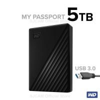 ราคา WD External Harddisk 5TB ฮาร์ดดิสก์แบบพกพา My Passport, USB 3.0 External HDD 2.5" (WDBPKJ0050BBK-WESN) สีดำ ประกัน 3ปี (6867657997)
