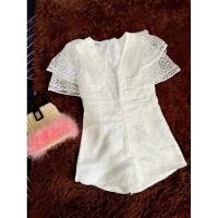 ราคา จั้มสูทขาสั้นลูกไม้สีขาวงานป้าย (19382330037)