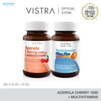 ราคา [วิตามินรวม + วิตามินซี] VISTRA Multivitamins Ultra Plus Amino Acid (30 เม็ด) + VISTRA Acerola Cherry 1000 mg. (45 เม็ด) (29074772122)