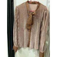 ราคา เสื้อเชิ้ต ผ้าชีฟองผสมผ้ากำมะหยี่ สีชมพูกลีบบัว (24163148736)