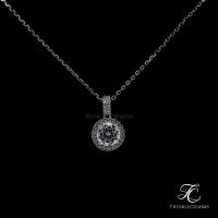ราคา สร้อยคอเพชรโมอีส Moissanite เงินแท้ 925 ชุบทองคำขาว จี้ฝังเพชรโมอีส ขนาด 1.0CT พร้อมกล่องและใบเซอร์ฯ (55706502843)