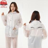 ราคา Zinga Zinga Garosa ชุดฝนแยกชุดพร้อมเสื้อกันฝนระบายอากาศและกางเกงกันฝนสำหรับการขี่จักรยานกลางแจ้งกันลมพีวีซีไขมันเต็มผู้ชายผู้หญิง (M) (51661435791)