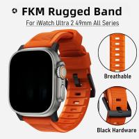 ราคา สายนาฬิกา FKM Tough Guy เหมาะสําหรับ Apple Watch iwatch9/8/6 Ultra2 Sports SE Premium (44428640795)