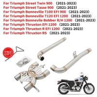 ราคา Slip On Motorcycle Exhaust Link Pipe For Triumph Street Speed Twin 900 Bonneville Bobber Thruxton (55704084389)