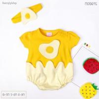 ราคา ◄✶✠ชุดเด็ก บอดี้สูท แขนสั้น พร้อมผ้าคาด ลาย ชุดไข่ดาว (11984052997)