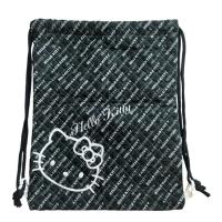 ราคา [มือสอง] กระเป๋าเป้หูรูด Hello Kitty แท้ ผ้าบุนวมลายตาราง สีดำ-ขาวแนวสตรีท ถุงผ้าสะพายหลัง Sanrio (55762045634)