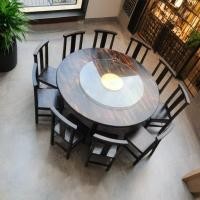 ราคา โต๊ะกลม โต๊ะฮอทพอตวินเทจ ไม้เนื้อแข็ง ร้านอาหารฟาร์มเฮาส์ ทรงกลมสไตล์จีน โต๊ะอาหารหมุนของโรงแรม ชุดโต๊ะและเก้าอี้ (51811702016)