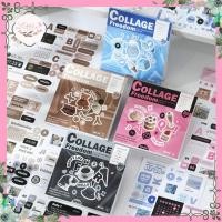 ราคา หนังสือสติกเกอร์ภาษาอังกฤษ Collage Retro Series เกาหลี Ins Deco สไตล์ Vibes สมุดภาพ DIY Journaling (45103807712)