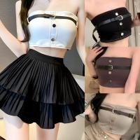 ราคา KaeKai พร้อมส่ง เสื้อเกาะอก ผ้าเรยอนผ้านิ่ม ใส่สบายยืดได้เยอะ เซ็กซี่ ดีเทลแต่งเข็มขัดสุดเก๋ แฟชั่นฤดูร้อน (25380500036)