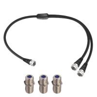 ราคา F-Type RG6 Cable Splitter 3 Way Internet และ TV 75Ohm Splitter Combiner F Male to F Dual Male Cable 30 ซม. (12 นิ้ว) Y-Type (พร้อมอะแดปเตอร์ F-Type Female 3 ชิ้น) (49361511249)