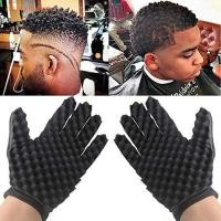 ราคา [risingmeup] Men Hair Braider Twist Sponge Gloves African Hair Stying Fork Comb ใหม่ (47161910869)