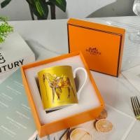 ราคา Hermes“s luxury gold series new product bone china couple mug afternoon tea coffee cup breakfast cup gift box set (24290167460)