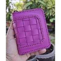 ราคา กระเป๋าสตางค์ หนังแท้สาน ใบสั้น ซิปรอบ สานมือ เย็บมือ100% (29369867255)