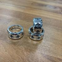 ราคา Chrome Hearts s925 Sterling Silver Seiko Classic Glossy Cross Flower Couple Ring (44279986955)