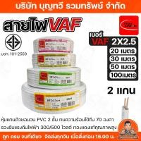 ราคา THAI UNION สายไฟ VAF 2X2.5 SQMM. ความยาว 20-100 เมตร สายไฟฟ้าหุ้มด้วยฉนวนและเปลือก ตัวนำผลิตจากทองแดงบริสุทธิ์ คุณภาพสูง (25730212260)