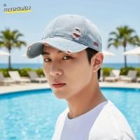 ราคา AOGANAKE Distressed Baseball Cap, Washed Denim Blue Denim Baseball Cap, Versatile Ripped Hole Adjustable Sun Protection Hip-Hop Sun Hat Outdoor Use (41681588696)