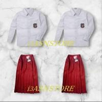 ราคา MERAH ELEMENTARY SCHOOL UNIFORM SET กระโปรงยาวสีแดงเอวยางยืด & เสื้อเชิ้ตสีขาวยาวสําหรับผู้หญิง (40078787523)