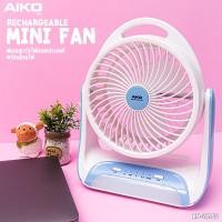 ราคา AIKO พัดลมตั้งโต๊ะ Mini รุ่น KN-2816Uขนาด 6 นิ้ว พัดมชาร์จไฟ ชาร์จพาวเวอร์แบงค์ โคมไฟในตัว (1590972359)