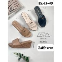 ราคา Sz.41-44 รองเท้าแตะส้นเตารีด สูง 3 นิ้ว (22286687621)