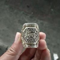 ราคา ของเก่าโบราณคอลเลกชันโบราณโบราณเก่าเงินทิเบตแม้วเงินทองแดงสีขาวคิรินแหวนแหวนประแจนิ้ววัตถุเก่า (26931437524)