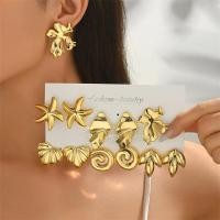ราคา Gmai น่ารักหัวใจ Leaf Bear ต่างหูชุด 6 คู่ Y2K ความงาม Gold Tone Dainty Stud Hoop เครื่องประดับสําหรับผู้หญิง (48100180459)