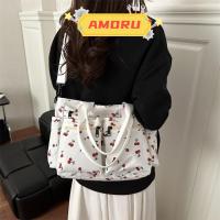 ราคา AMOR12U7 Tote Bag, Cherry Print Multi-Pocket Crossbody Bag, Adjustable Strap Waterproof Large Capacity Shopping Bag (47962014506)
