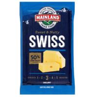 ราคา เมนแลนด์สวิสชีส 200กรัม Mainland Swiss Cheese Less Salt 200g. [หมายเลขบาร์โค้ด 9414832365502 ] (49259748858)