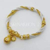 ราคา ข้อมือ2กษัตริย์ นะโมถุงทอง งานเงินแท้ชุบทอง 5 ไมครอนค่ะ (43130715992)