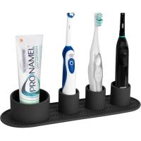 ราคา Creass ที่วางแปรงสีฟันไฟฟ้า, ขาตั้งแปรงฟันซิลิโคนสําหรับด้ามจับขนาดใหญ่, เคาน์เตอร์แปรง 4 ช่องเข้ากันได้กับ Oral-B DB4010, Pro 100 CrossAction (26192561053)