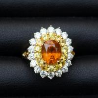 ราคา แหวนพลอยบุษราคัมน้ำทองบางกะจะ(Yellow Sapphire) เรือนเงินแท้ 92.5% ชุบทองคำขาว ประดับข้างพลอยบุษราคั (28364221820)